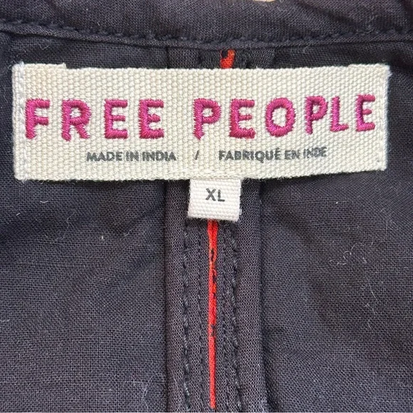 FREE PEOPLE Gemini Vest Rust Combo size XL Quilted Cropped Festival Boho - Picture 13 of 15